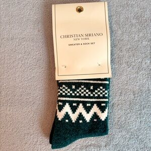 NWT Christian Siriano fair isle chenille‎ socks